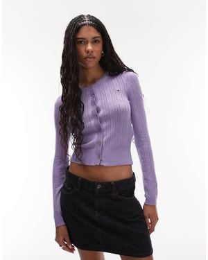 Tommy Hilfiger – pointelle-cardigan - Lila