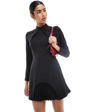 Closet Robe courte plissée à manches longues - Bleu