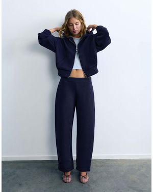 Pull&Bear Hose mit neoprenoptik und barrel-schnitt - Blau