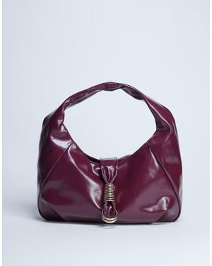 TOPSHOP Bolso Tote Flexible Con Detalle De Metal Tilly De -Marrón - Morado