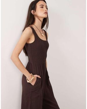 Brave Soul Scoop Neck Jumpsuit - Brown