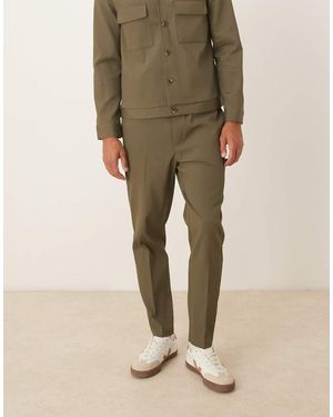 ASOS Tapered Smart Co-ord Pull On Trousers - Natural