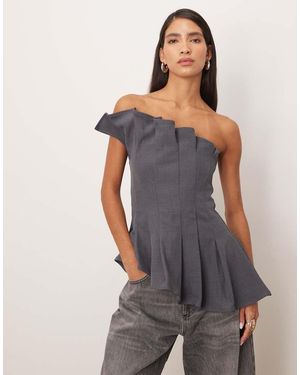 ARRANGE Longline Sculpted Bandeau Top - Grey