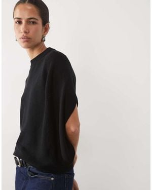Mango Soepelvallende Top - Zwart