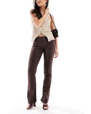 Bershka Low Rise Straight Leg Jeans - Brown