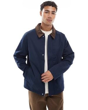 Jack & Jones Harrington Jacket With Cord Collar - Blue
