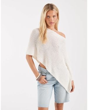 ASOS – cape aus strukturiertem strick - Weiß