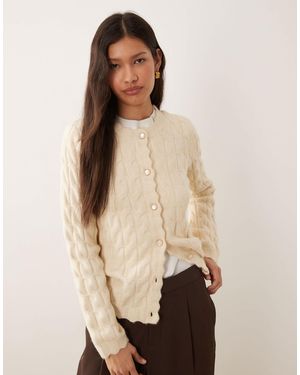 Y.A.S Gilet texturé à bords festonnés - crème - Neutre