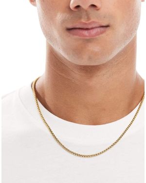 ASOS Collar De Cadena De Eslabones Cuadrados De Acero Inoxidable Resistente Al Agua De - Blanco