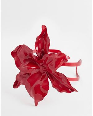 Kaiia Exclusive Statement Flower Bangle - Red