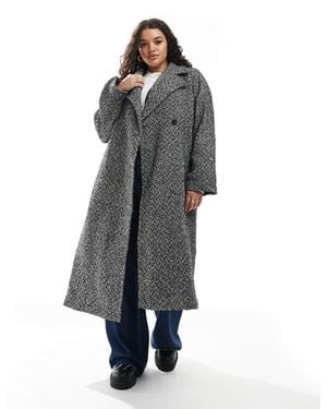 Yours Wool Look Maxi Coat - Grey