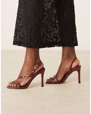 Glamorous Heeled Sandals With Buckle Detail - Black