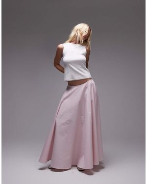 ASOS Poplin Volume Circle Maxi Skirt - Purple