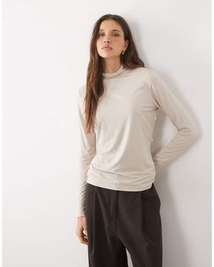 Iyal Bamboo Wrap Cape Detail Top - Natural