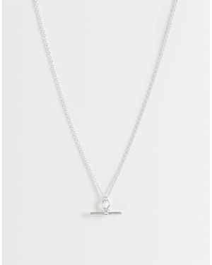 Orelia Dainty T-bar Knot Necklace - White
