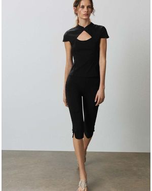 Pull&Bear Capribroek Met Koordsluiting - Zwart