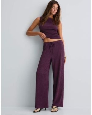 Stradivarius Gathered Texture T-shirt - Purple