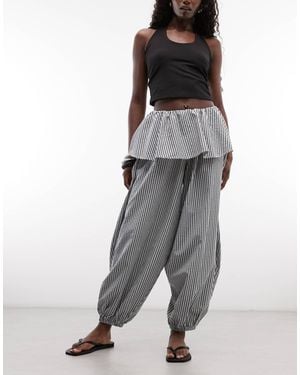 ASOS Balloon Pants With Skirt Overlay Detail - Grey