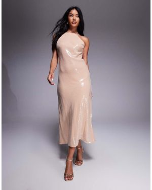 Mango Racer Sequin Midaxi Dress - Grey