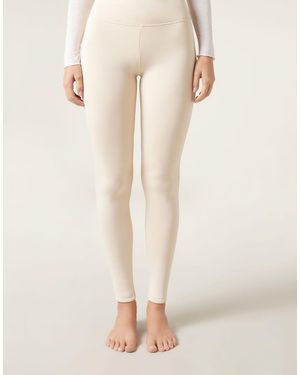 Calzedonia Plush Thermal Leggings - Natural
