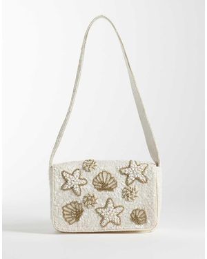 Accessorize Schoudertas Met Schelpversiering - Wit