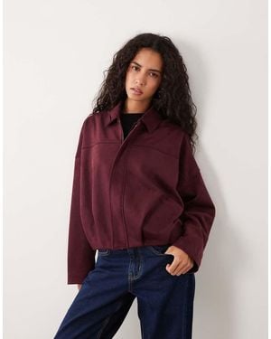 Vila Faux Suede Bomber Jacket - Red