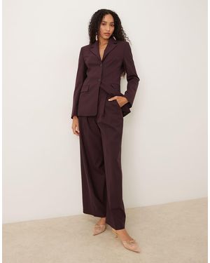 Mango Capsule Tailored Pleat Front Relaxed Fit Trouser Co-Ord - Brown