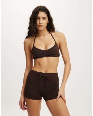 Cotton On Ultra Soft Halter Open Back Crop - Black