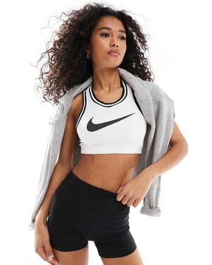Nike Sujetador Deportivo De Sujeción Ligera Con Logo De Punto De - Blanco