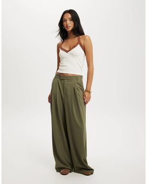 Cotton On Izzy Pleated Suiting Pant - Green