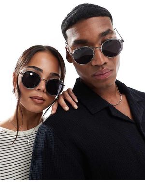 A.J. Morgan Large Round Sunglasses - Black