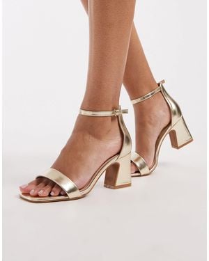 SEQWL Wide Fit Leal Block Heeled Sandals - Natural