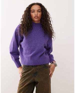 Monki Knitted Turtleneck Sweater - Purple