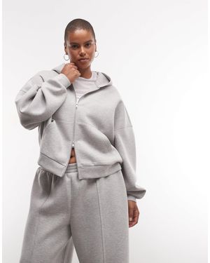 ASOS Asos design curve premium oversize-hoodie mit durchgehendem reißverschluss - Grau