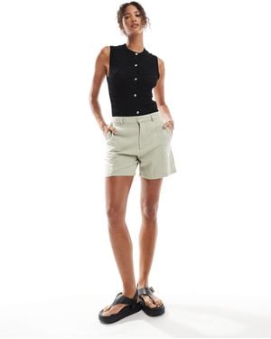 Pull&Bear Linen-blend Shorts - Green