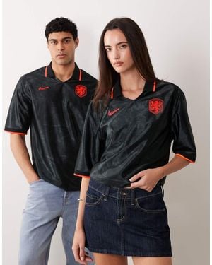 Nike Football Netherlands World Cup 26 Retro Heavyweight Print Jersey - Black