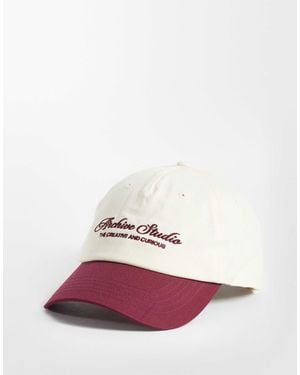 ASOS Baseball Contrast Cap With Logo Graphic - Pink