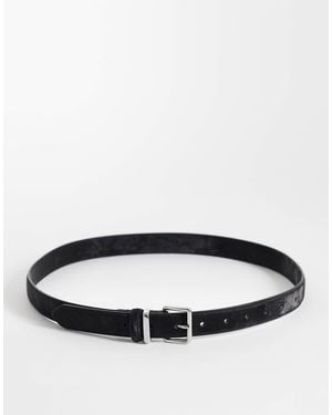 ASOS Waist And Hip Square Buckle Belt - Grey