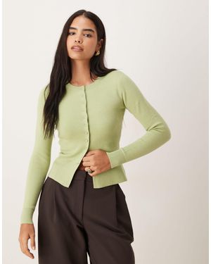 Threadbare Button Through Compact Cardigan - Green