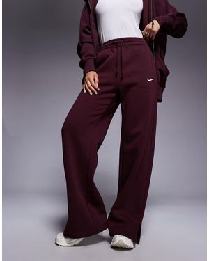 Nike Phoenix Fleece High Waisted Wide Leg Joggers - Purple