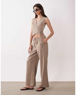Miss Selfridge Tailored Pull On Trousers - Natural