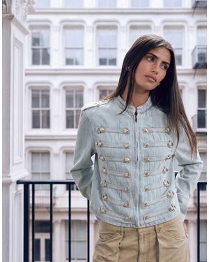 Lioness Rush Hour Napoleon Button Detail Military Jacket - Grey