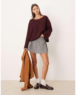 ASOS Minifalda De Sastre Gris A Cuadros De Tablas De