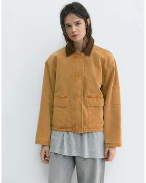 Pull&Bear Combined Collar Jacket - Natural