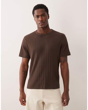 Abercrombie & Fitch Camiseta De Canalé Premium De - Marrón