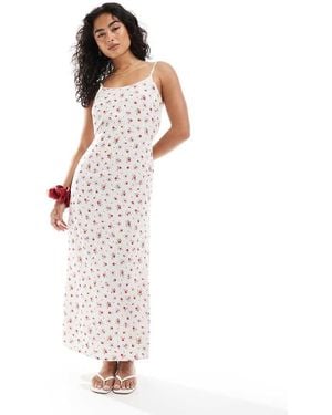 Miss Selfridge Strappy Scoop Neck Maxi Slip Dress - White