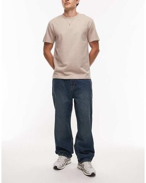 Timberland Jeans Larghi Lavaggio Medio Con Logo Sulla Tasca - Blu