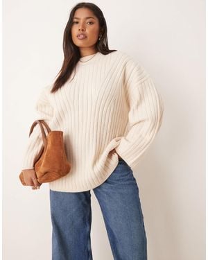 ASOS Asos Design Curve Longline Crew Neck Sweater - Blue