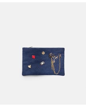 Stradivarius – kulturbeutel aus jeans - Blau