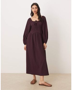 Wednesday's Girl Long Sleeve Midaxi Dress - Purple